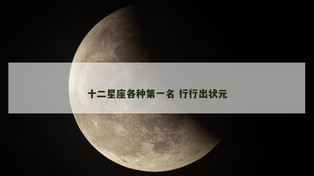 十二星座各种第一名 行行出状元