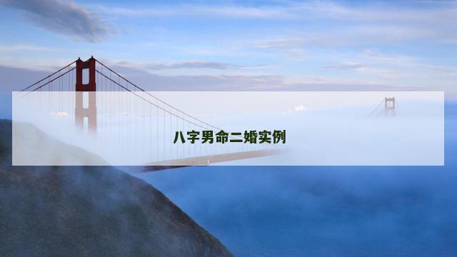 八字男命二婚实例