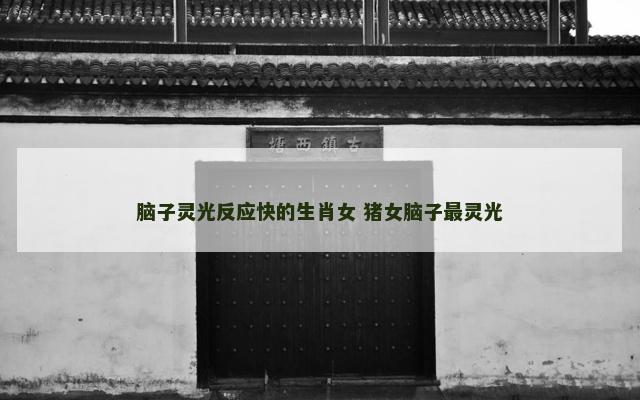 脑子灵光反应快的生肖女 猪女脑子最灵光