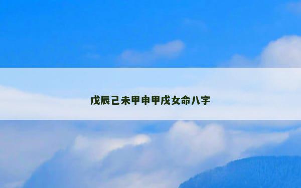 戊辰己未甲申甲戌女命八字