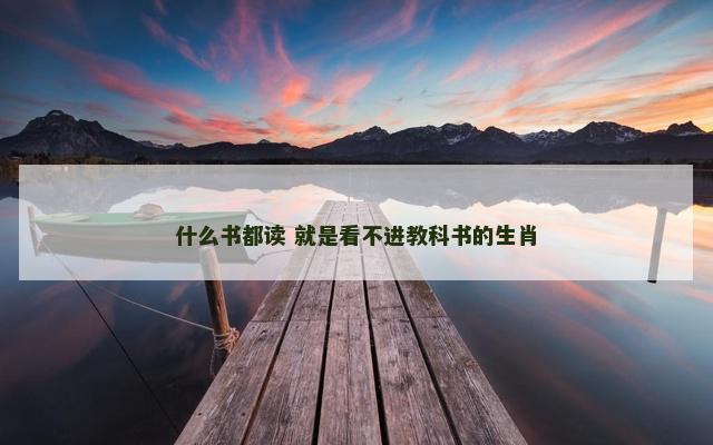 什么书都读 就是看不进教科书的生肖