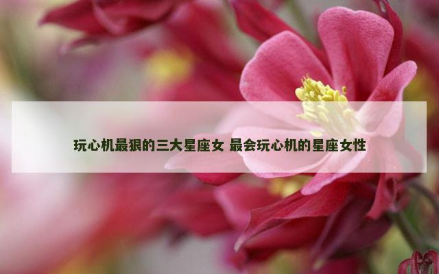 玩心机最狠的三大星座女 最会玩心机的星座女性
