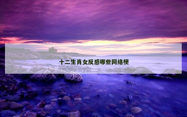 十二生肖女反感哪些网络梗
