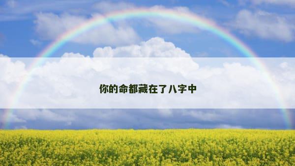 你的命都藏在了八字中