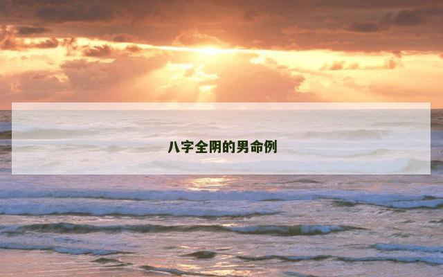 八字全阴的男命例
