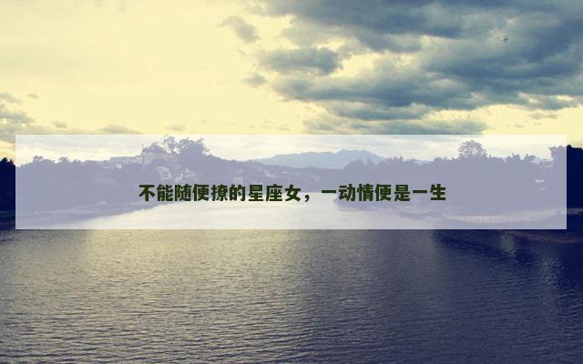 不能随便撩的星座女，一动情便是一生