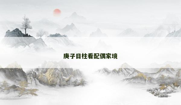 庚子日柱看配偶家境