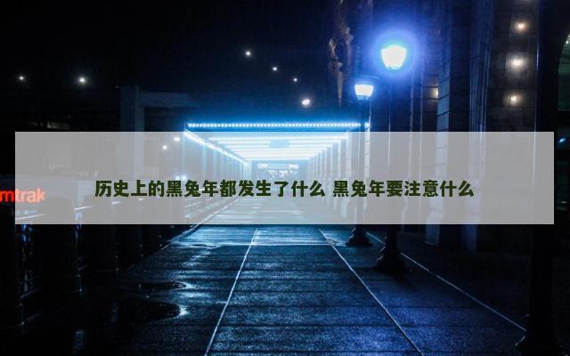 历史上的黑兔年都发生了什么 黑兔年要注意什么