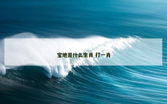 宝地是什么生肖 打一肖