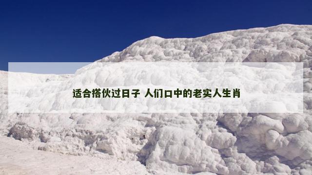 适合搭伙过日子 人们口中的老实人生肖