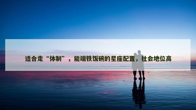 适合走“体制”，能端铁饭碗的星座配置，社会地位高