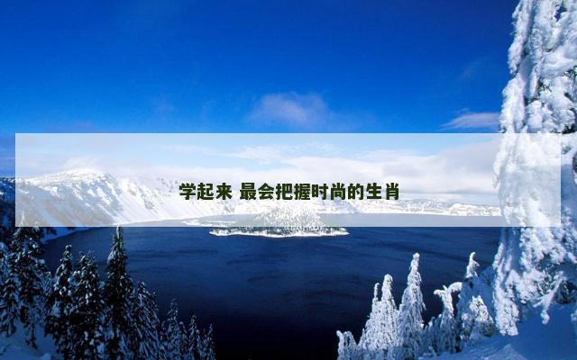 学起来 最会把握时尚的生肖