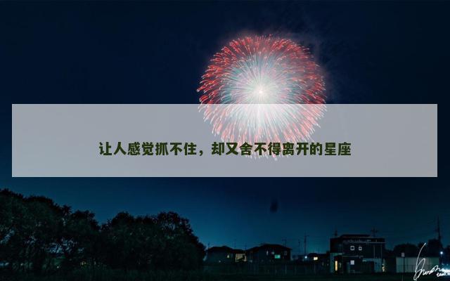 让人感觉抓不住，却又舍不得离开的星座