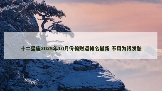 十二星座2025年10月份偏财运排名最新 不用为钱发愁