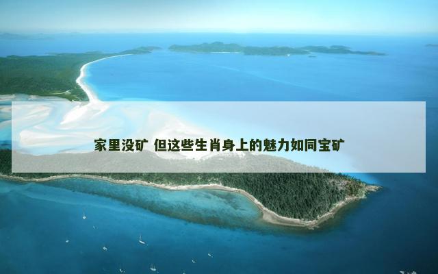 家里没矿 但这些生肖身上的魅力如同宝矿