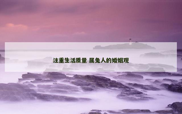 注重生活质量 属兔人的婚姻观