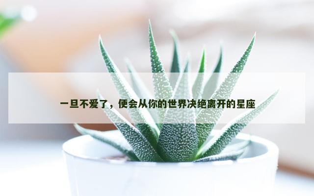 一旦不爱了，便会从你的世界决绝离开的星座