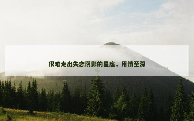 很难走出失恋阴影的星座，用情至深