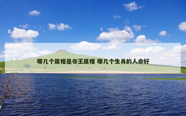 哪几个属相是帝王属相 哪几个生肖的人命好