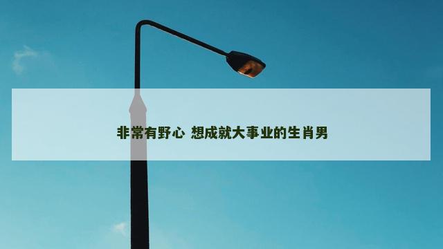 非常有野心 想成就大事业的生肖男