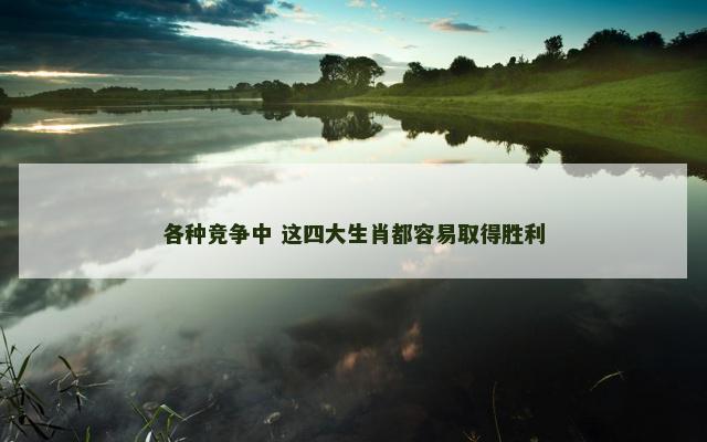 各种竞争中 这四大生肖都容易取得胜利
