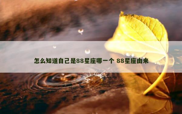 怎么知道自己是88星座哪一个 88星座由来