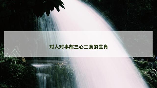 对人对事都三心二意的生肖