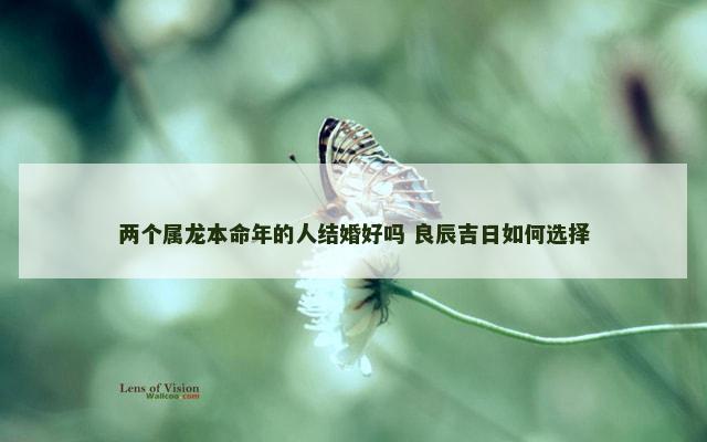 两个属龙本命年的人结婚好吗 良辰吉日如何选择
