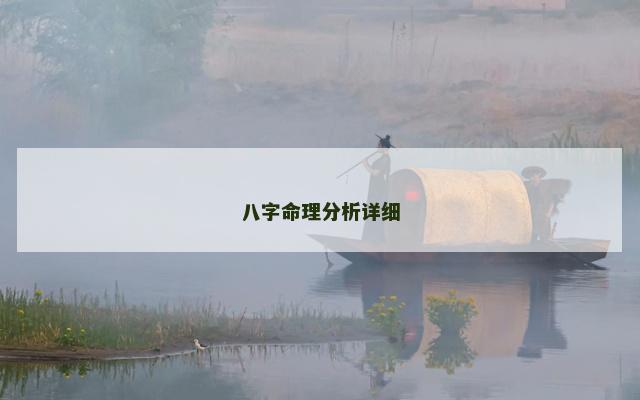 八字命理分析详细