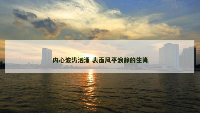 内心波涛汹涌 表面风平浪静的生肖