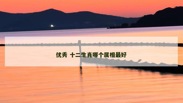 优秀 十二生肖哪个属相最好