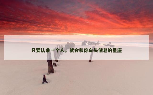 只要认准一个人，就会和你白头偕老的星座