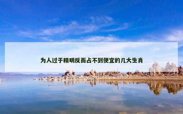 为人过于精明反而占不到便宜的几大生肖