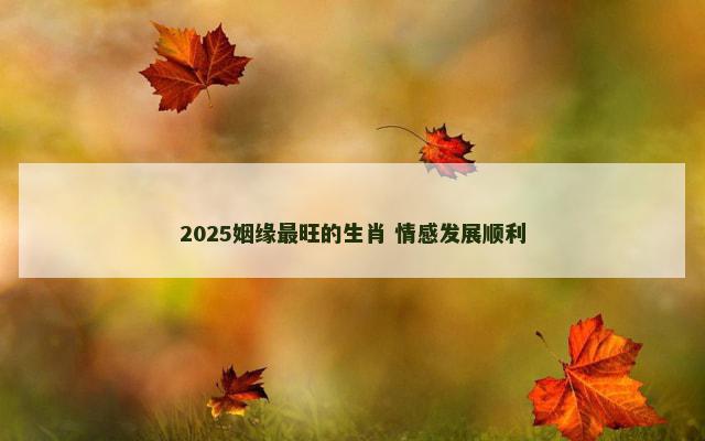 2025姻缘最旺的生肖 情感发展顺利