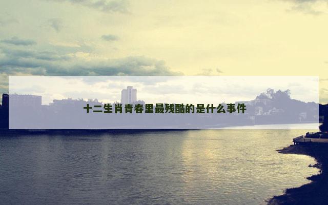 十二生肖青春里最残酷的是什么事件