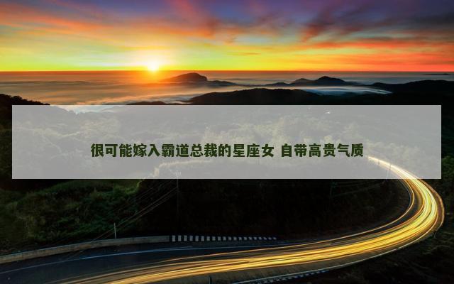 很可能嫁入霸道总裁的星座女 自带高贵气质