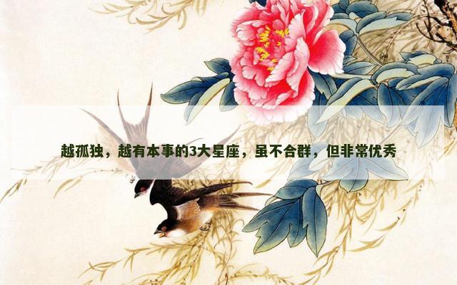 越孤独，越有本事的3大星座，虽不合群，但非常优秀