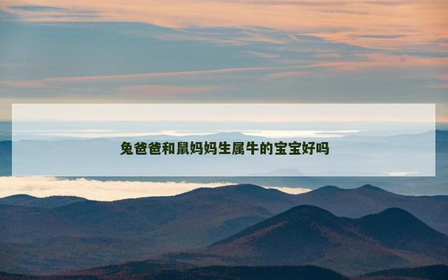 兔爸爸和鼠妈妈生属牛的宝宝好吗