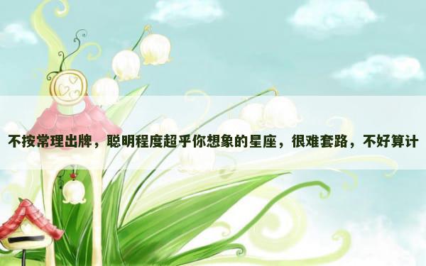 不按常理出牌，聪明程度超乎你想象的星座，很难套路，不好算计