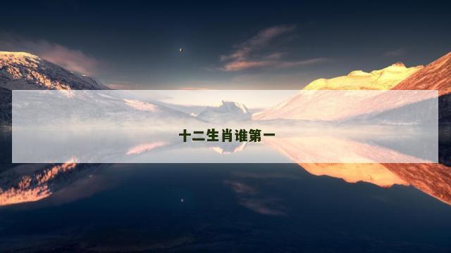 十二生肖谁第一