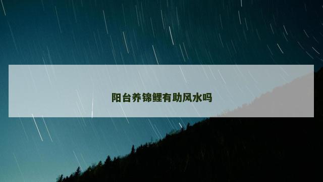 阳台养锦鲤有助风水吗