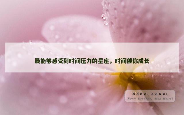 最能够感受到时间压力的星座，时间催你成长