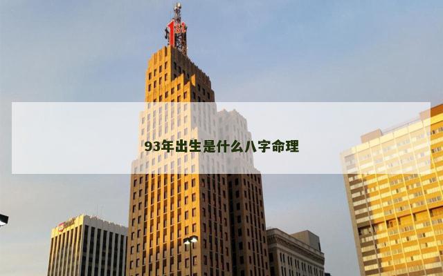 93年出生是什么八字命理