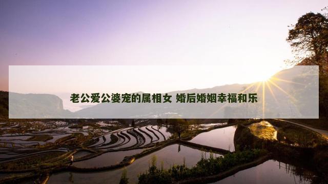 老公爱公婆宠的属相女 婚后婚姻幸福和乐
