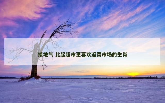 接地气 比起超市更喜欢逛菜市场的生肖