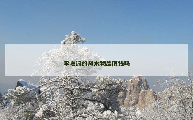 李嘉诚的风水物品值钱吗