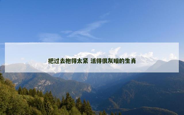 把过去抱得太紧 活得很灰暗的生肖