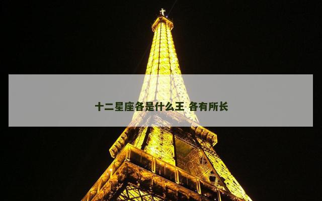 十二星座各是什么王 各有所长