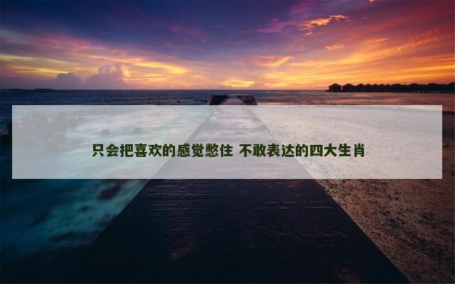 只会把喜欢的感觉憋住 不敢表达的四大生肖