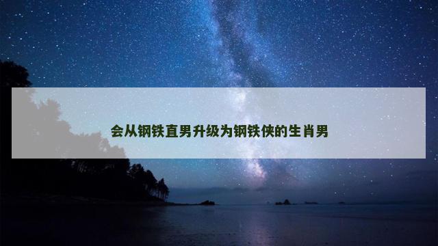 会从钢铁直男升级为钢铁侠的生肖男